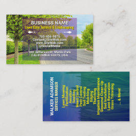 芝生、気に造園、芝刈り草、ツリーサービス 名刺