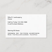 芝生・造園局 名刺 (裏面)