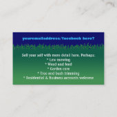 芝生Mowing.Grassの切断。カスタマイズ可能な昇進 名刺 (裏面)