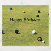 芝鉢のゲーム誕生日デザイン スパークリングワインラベル (シングルラベル)