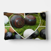 芝鉢のハート:ヴィンテージ写真コラージュ アクセサリーポーチ (裏面)