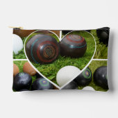 芝鉢のハート:ヴィンテージ写真コラージュ アクセサリーポーチ (正面)