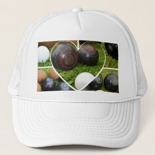 芝鉢のハート:ヴィンテージ写真コラージュ キャップ