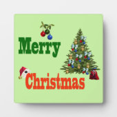 芝鉢クリスマスツリーとストッキング フォトプラーク (正面)