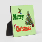 芝鉢クリスマスツリーとストッキング フォトプラーク (正面)