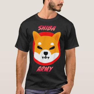 芝陸軍渋犬暗号通貨ミーム Tシャツ