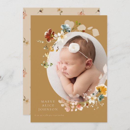 芥子山草のフローラ写真誕生の発表 招待状 (正面/裏面)