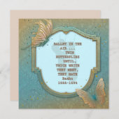 芭蕉の俳句がついた蝶の招待状 招待状 (正面/裏面)