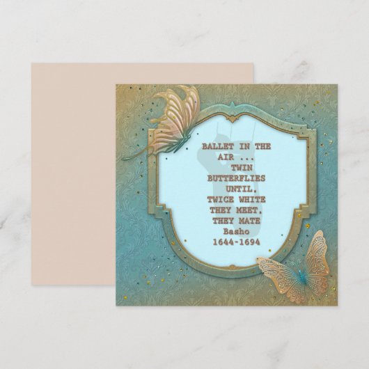 芭蕉の俳句がついた蝶の招待状 招待状 (正面/裏面)
