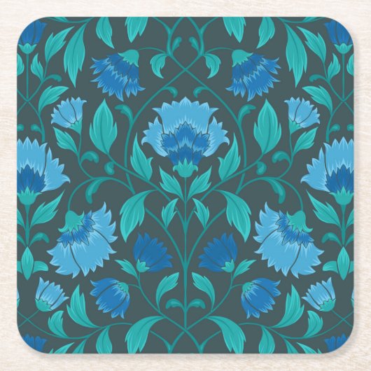 花с柄 スクエアペーパーコースター (正面)