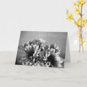 花々が黒と白の母の日 カード (黄色い花)