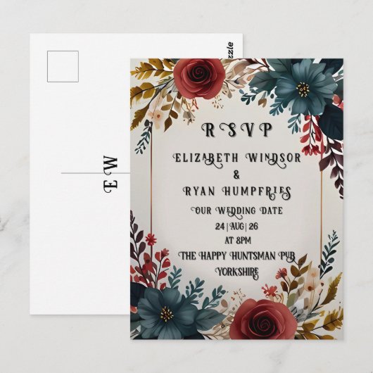 花々の愛»結婚式招待状コレクションポー ポストカード (正面/裏面)