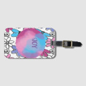 花々、喜び、楽しいグラフィック ラゲッジタグ (正面横)