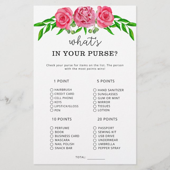 花あなたの財布のゲームの中にあるものを (正面)