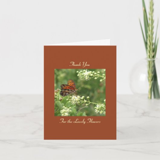 花ありがとうオレンジバタフライ サンキューカード (正面)