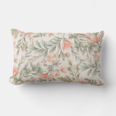 花いたるところで桃と青のセージ ランバークッション (正面)