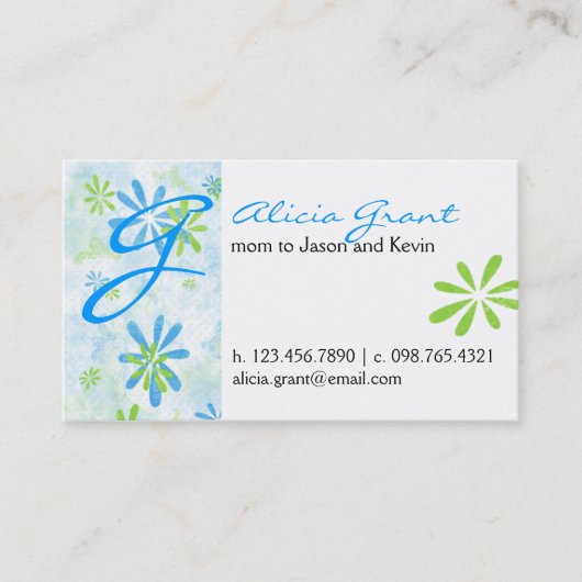 花いっぱいのお母さんカード コーリングカード (正面)