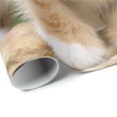 花いっぱいの庭のポートレートのかわいいショウガ猫の子ネコ ラッピングペーパー (ロールコーナー)