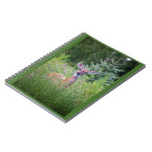 花いっぱいの雑木林の写真のノートのシカ ノートブック (左側)