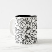 花いっぱいのZendoodle ツートーンマグカップ (正面左)