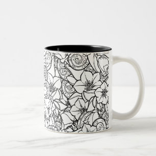 花いっぱいのZendoodle ツートーンマグカップ