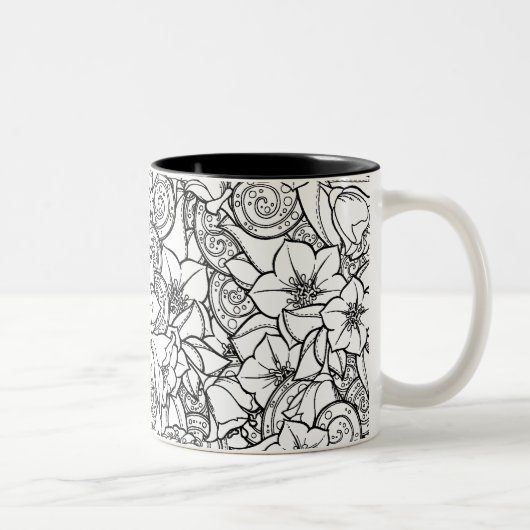 花いっぱいのZendoodle ツートーンマグカップ (右)