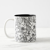 花いっぱいのZendoodle ツートーンマグカップ (左)