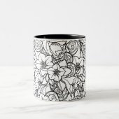 花いっぱいのZendoodle ツートーンマグカップ (中央)