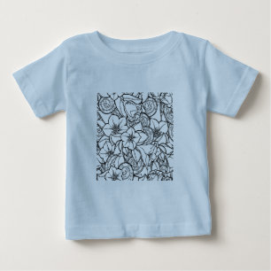 花いっぱいのZendoodle ベビーTシャツ