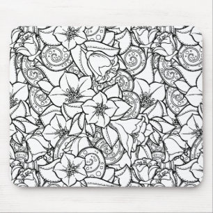 花いっぱいのZendoodle マウスパッド