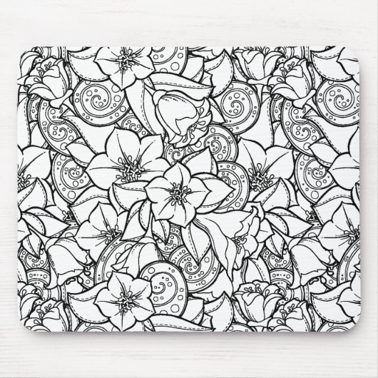 花いっぱいのZendoodle マウスパッド (正面)