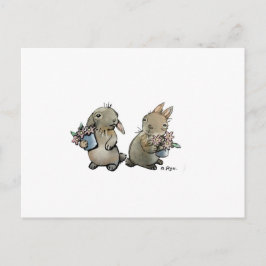 花うさぎのポストカード ポストカード