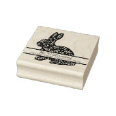 花うさぎのモノグラム返信住所ラベル ラバースタンプ (スタンプ)