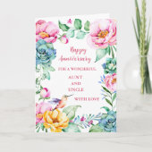 花おばさんとおじさん記念日 カード (正面)