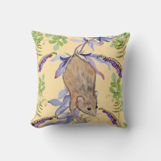 花おもしろいの茂みの中のネズミ。 クッション (正面)