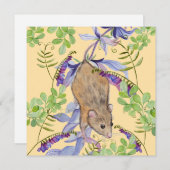 花おもしろいの茂みの中のネズミ。 シーズンカード (正面/裏面)