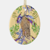 花おもしろいの茂みの中のネズミ。 セラミックオーナメント (右)