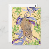 花おもしろいの茂みの中のネズミ。 ポストカード (正面/裏面)