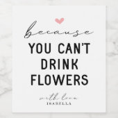 花おもしろいは飲めないのでワインボトル ワインラベル (シングルラベル)