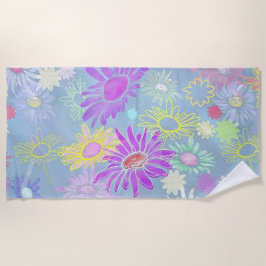花おもしろいビーチタオル ビーチタオル