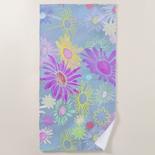 花おもしろいビーチタオル ビーチタオル (正面)