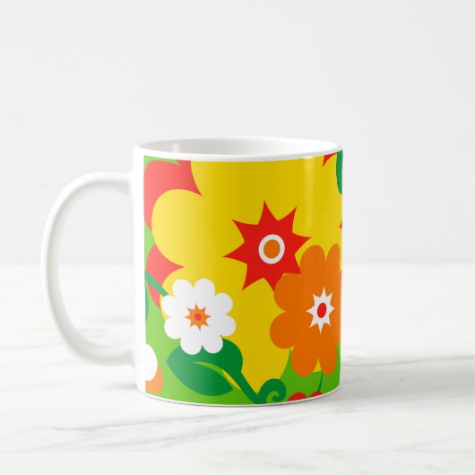 花おもしろい力壁紙 コーヒーマグカップ (左)