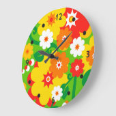 花おもしろい力壁紙 ラージ壁時計 (傾斜)