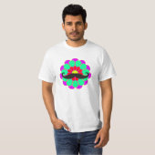 花おもしろい力開花I +口ひげ Tシャツ (正面フル)