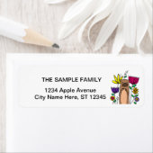 花おもしろい園漫画の海のカワウソ ラベル (インサイチュ)