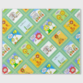 花おもしろい庭園向け漫画 ラッピングペーパー (フラット)