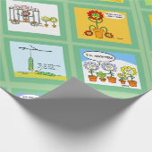 花おもしろい庭園向け漫画 ラッピングペーパー (角)