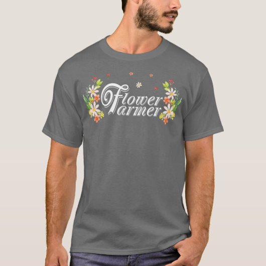 花おもしろい恋人かわいい花屋農家 Tシャツ (正面)