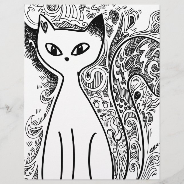 花おもしろい柄の猫 (正面)