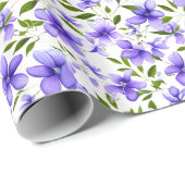 花おもしろい紫ユニーク ラッピングペーパー (ロールコーナー)